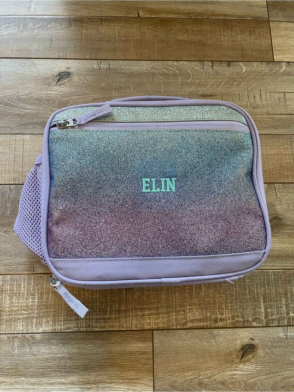 Pottery Barn Kids Glitter Ombre Insulated Lunch Box Purple